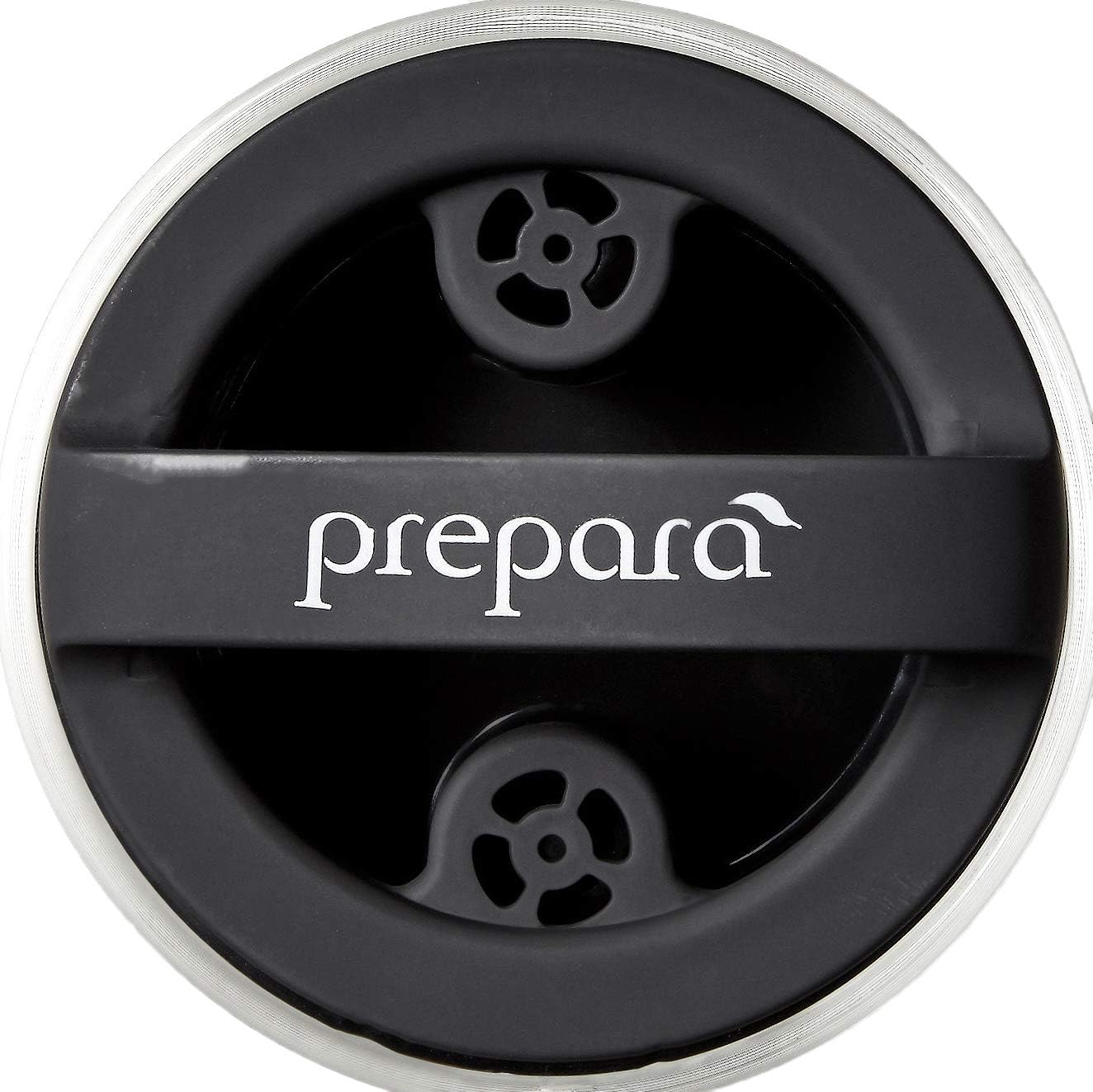 Prepara Evak Fresh Saver Airless Canister, Glass & Stainless, Medium, Soft Touch Black Handle
