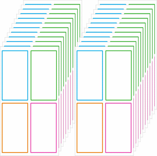 160PCS Dry Erase Labels for Storage Bins, Removable Reusable Stickers for Food Containers, Freezer Labels for Kitchen Office Whiteboard Organization, 2.4"x1.2" Multicolor