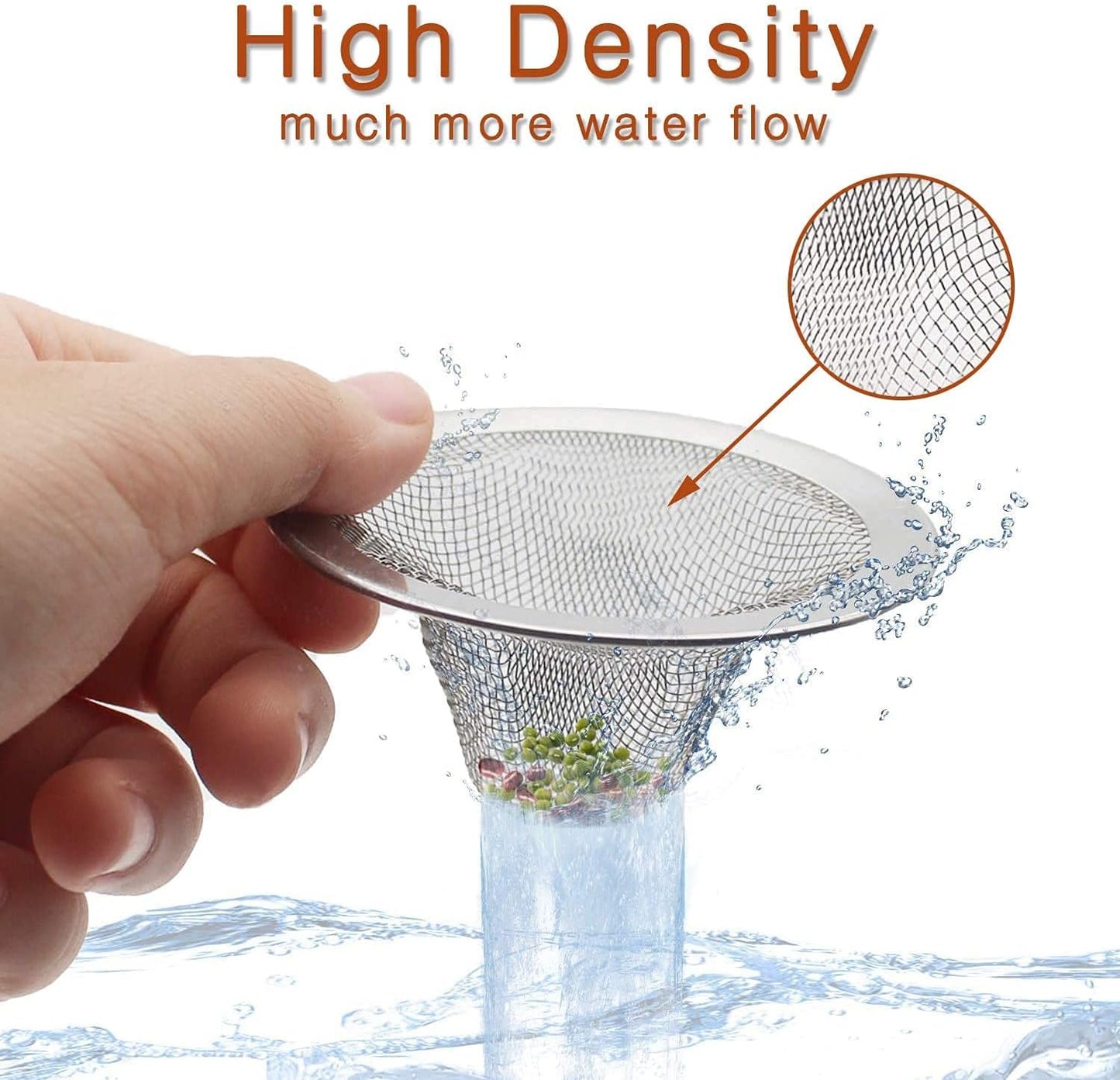 2pcs Heavy Duty Stainless Steel Slop Basket Filter Trap, 2.75" Top / 1" Mesh Metal Sink Strainer Shower Drain Hair Catcher for Kitchen Bathroom Bathtub Wash Basin Floor Balcony Drain Hole, Utility