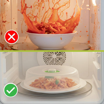 Flexzion Microwave Plate Covers Set of 5 - BPA-Free Microwave Cover with Adjustable Steam Vent, Dishwasher Safe Microwave Splatter Cover, Transparent Plastic Food Covers for Microwave Cooking