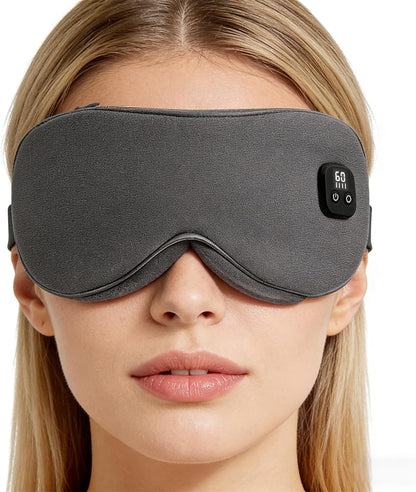 Heated Eye Mask, Warm Eye Compress for Dry Eyes, Blepharitis & Styes, Cordless Eye Heating Pad with 4 Temperature Modes & 4-Level Timer, 100% Cotton Cover, Portable Travel Eye Warmer(Dark Grey)