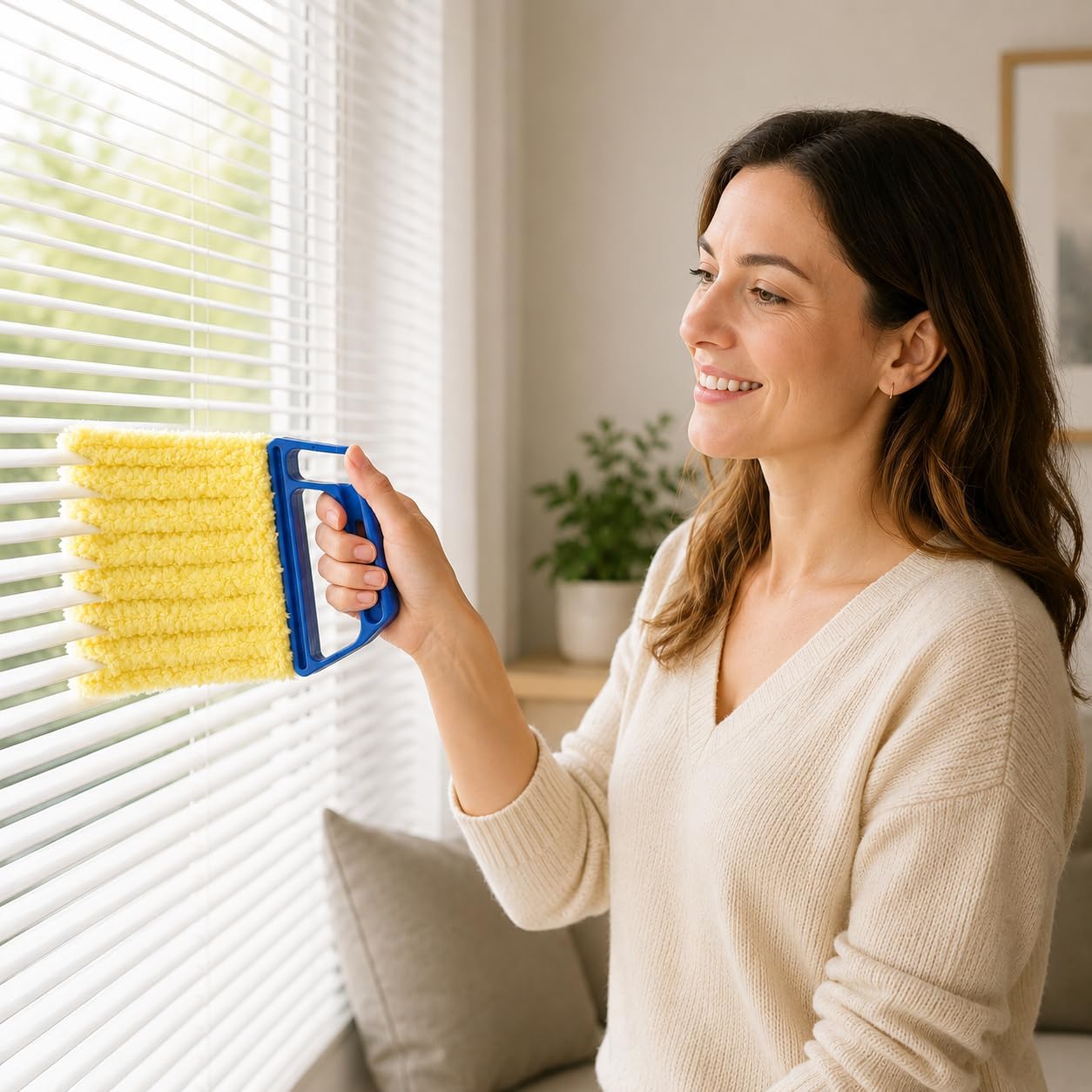 2pcs Blind Cleaner Duster Tool, 7-Finger Dusting for Window Air Vent | Dusting Cleaning Brush, Dusting Cleaner Tool for Window Air Conditioner, Blinds Cleaner Microfiber Washable for Dust Dirt