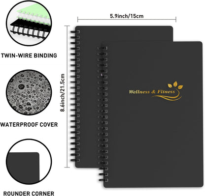 Wellness Planner & Fitness Log - Daily Diet & Health Journal with Weight Loss, Wellness Journal Notebook for Tracking Fitness, Sleep, Nutrition, Meal, Habits, A5(5.8 x 8.6 inch) (Green)