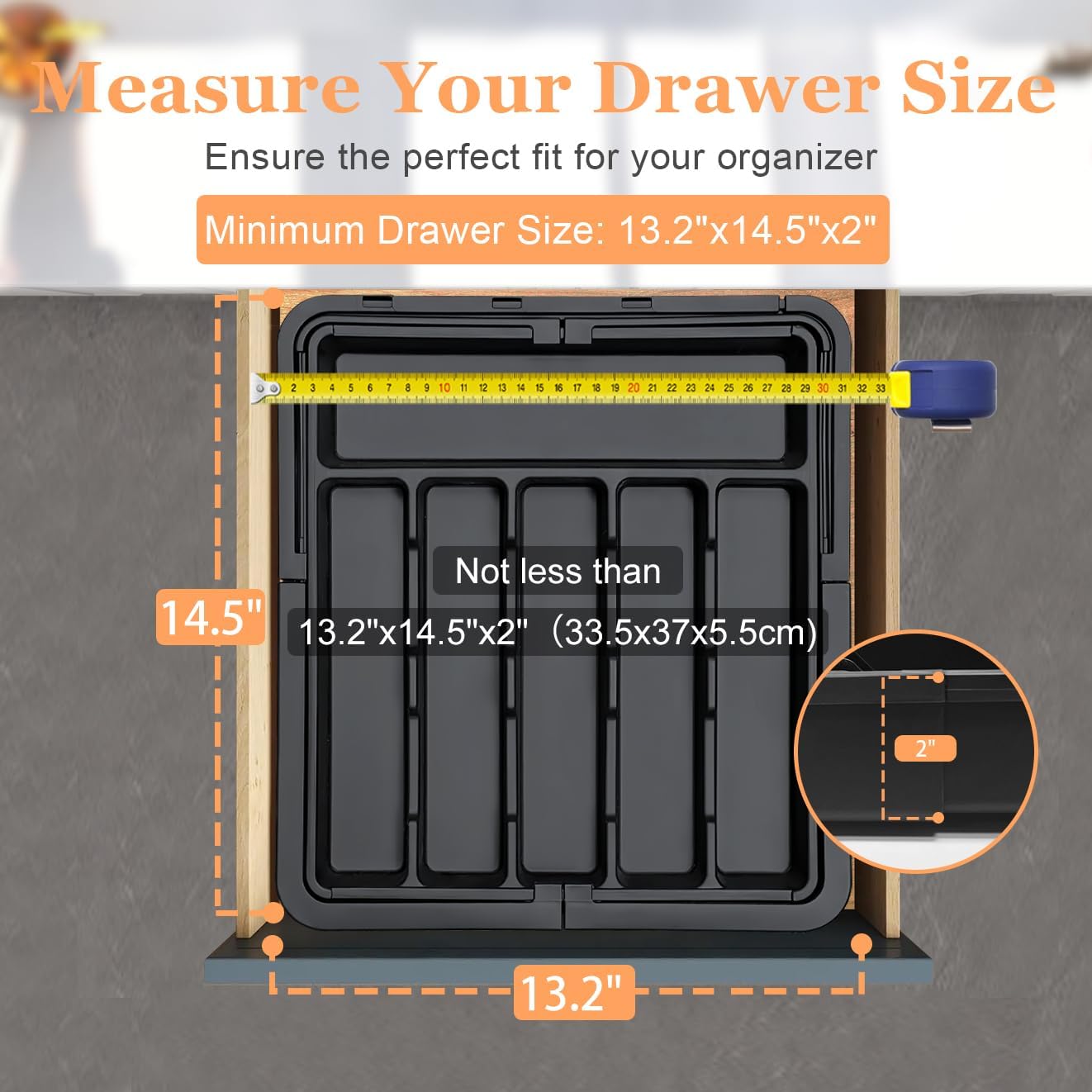 Large Silverware Drawer Organizer Expandable Kitchen Utensil Organizer BPA Free Flatware Cutlery Holder Tray Adjustable Plastic Drawer Divider Storage for Forks Knives 6-9 Slots White