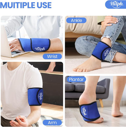 Hilph Wrist Ice Pack Wrap, Carpal Tunnel Relief Wrist Brace with Gel Pack | FSA Eligible HSA, Reusable Hot Cold Compress for Hand Injuries, Arthritis, Tendonitis, Surgery Recovery, Post-Workout, Blue