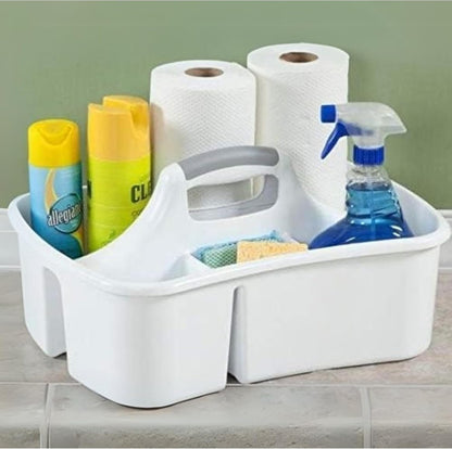 JOEY'Z Extra Large 5 Gallon Divided Cleaning Caddy Organizer with Handle | Cleaning Supplies for Housekeeping, Shower Caddy Portable, Shower Caddy Dorm - Cleaning Supplies Organizer 17.7 x 13.2 x 7.7