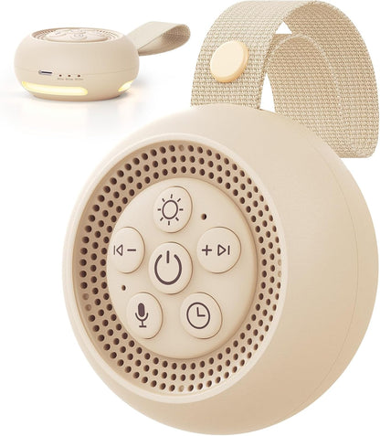 White Noise Sound Machine with Voice Recording, 16 Soothing Sounds Portable Noise Machine, Night Light, Timer, Rechargeable White Noise Machine for Sleeping Nursery Home Office Travel