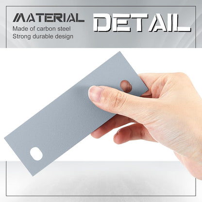 Zonon 20 Pcs Door Strike Plate 4.5 x 1.5 Inches Door Hole Filler Plate Hole Cover Steel Hinge Cut Out for Metal Frames, Silver Gray