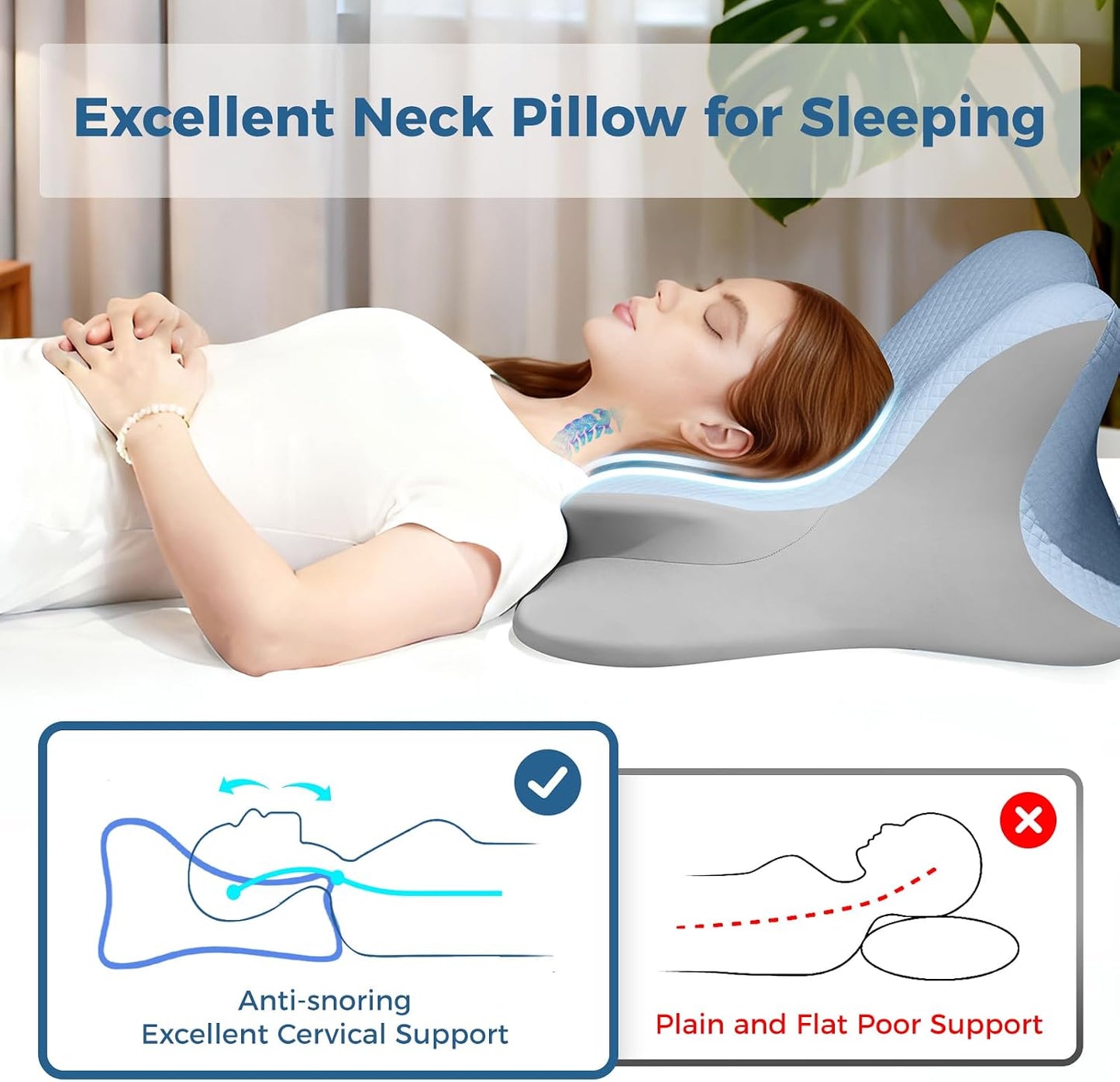 Reading Pillow for Bed, Leaning, Lying and Prone, Ergonomic Memory Foam Bed Wedge Pillow for Headboard, Floor Cushions, Chin & Back Support Pillows on Bedrest Couch Floor- Grey