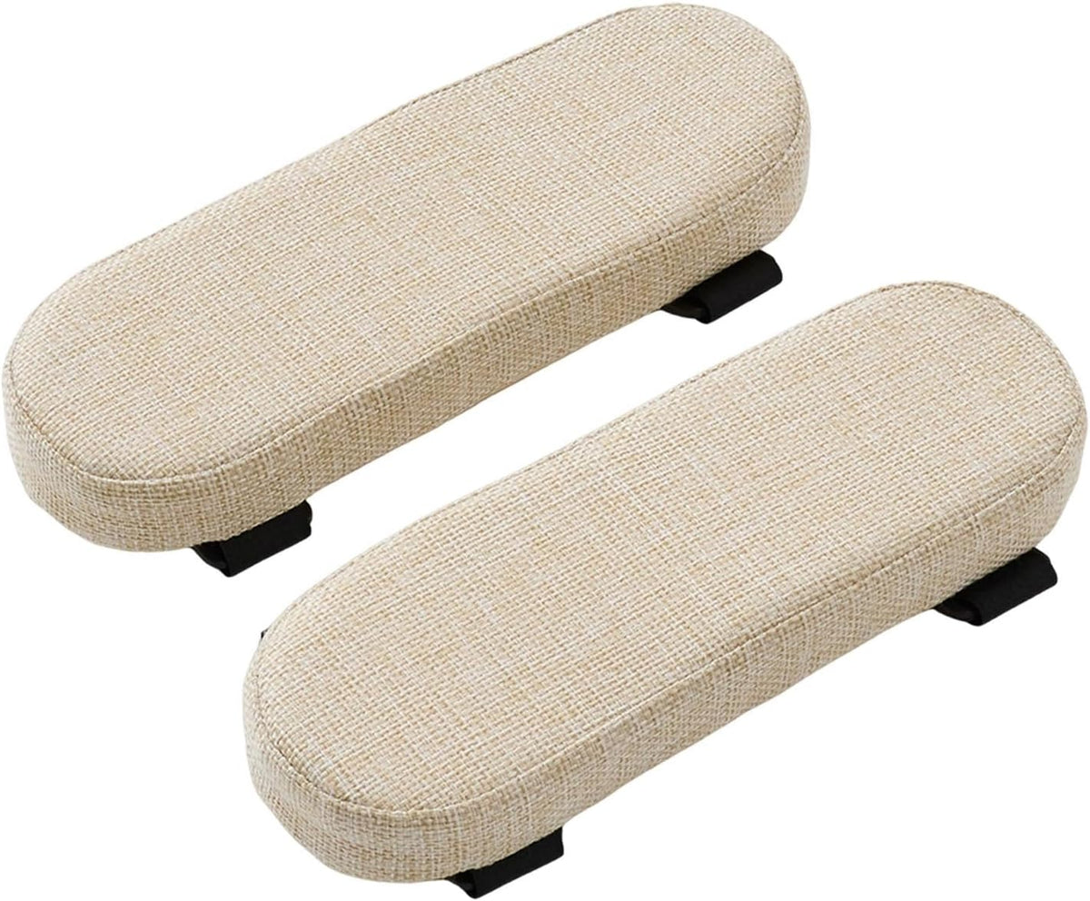 Office Chair Armrest Pad Elbow Cushion Thick Removable Cover Desk Chair Armrest Cushion Arm Padding for Recliners Sofa Home, Beige