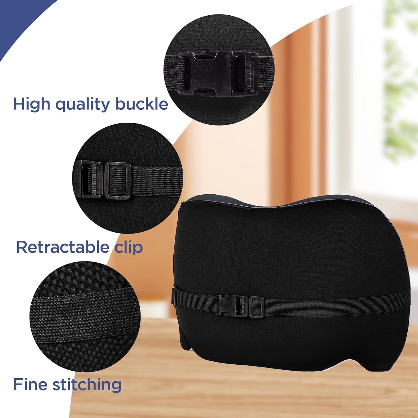 Lumbar Support Pillow for Office Chair, Memory Foam Car Back Cushion | Lumbar Pillow Lower Back with 4d Mesh Cover Adjustable Straps, Ergonomic Chair Back Pillow for Office, Car, Gaming Chairs