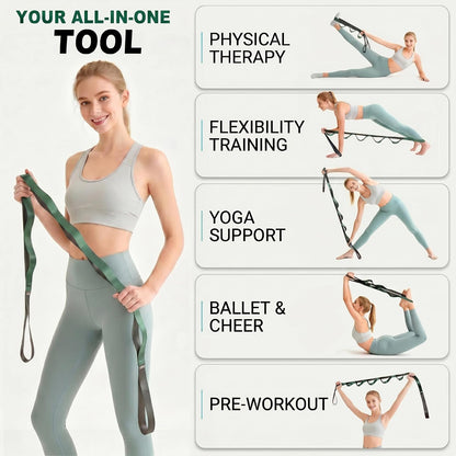 Acozycoo Stretching Strap with Loops for Physical Therapy,Knee,Calf,Back
