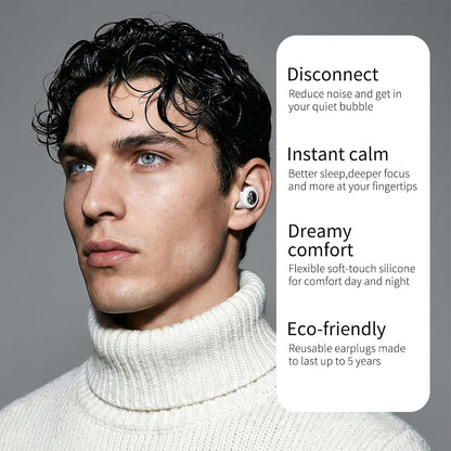 Ear Plugs for Sleeping 45DB Noise Cancelling: Ultra-Comfy Reusable Noise-Reducing Earplugs for Sleeping & Travel & Work Hearing Protection Earbuds with 8 Tips(XS,S, M, L Size)
