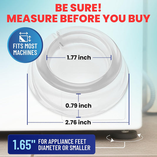 Anti Vibration Pads for Washing Machine – 4 Pack Silicone Washer Anti Vibration Pads Stabilizer Feet, Fits Round Feet up to 1.65”, Shock & Noise Reduction Washing Machine Pads