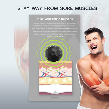 Electric Vibrating Massage Ball, 2-Speed Fitness Yoga Pilates Physical Therapy Massage Roller to Fight Sore Muscles,Washable Negative Ion Vibration Massages ball for Muscle Recovery,Myofascial Release