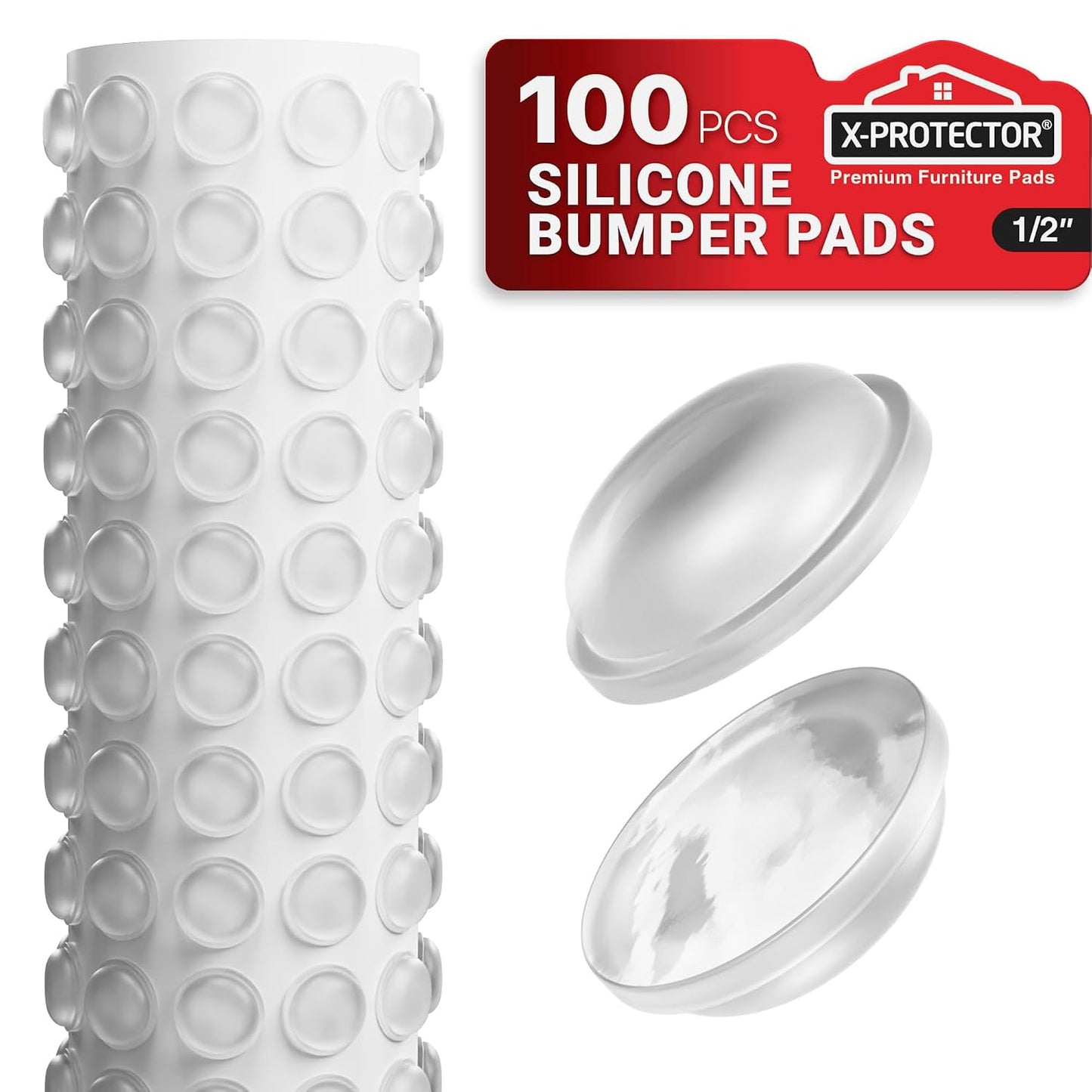 Cabinet Door Bumpers X-Protector 100 PCS – Small Felt Pads 3/8” (Brown) | Ideal Felt Bumpers – Self-Adhesive Thick Felt Dots – Bumper Pads to Protect Glass & Other Surfaces!