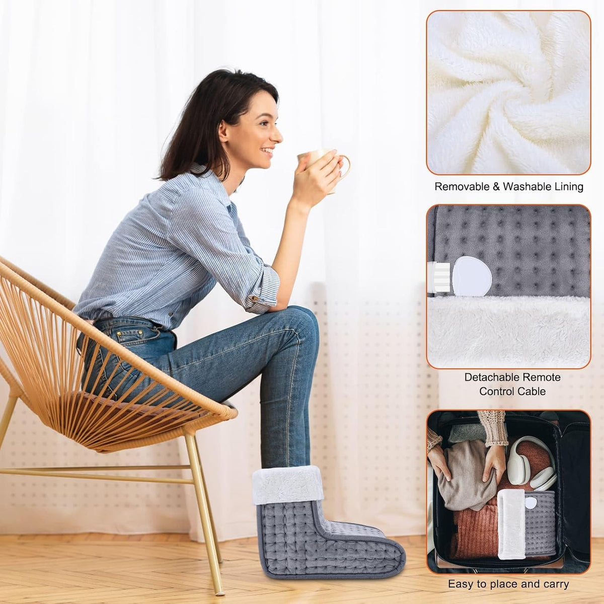 CYFIE Foot Warmer Under Desk - Electric Heating Pad for Women Men