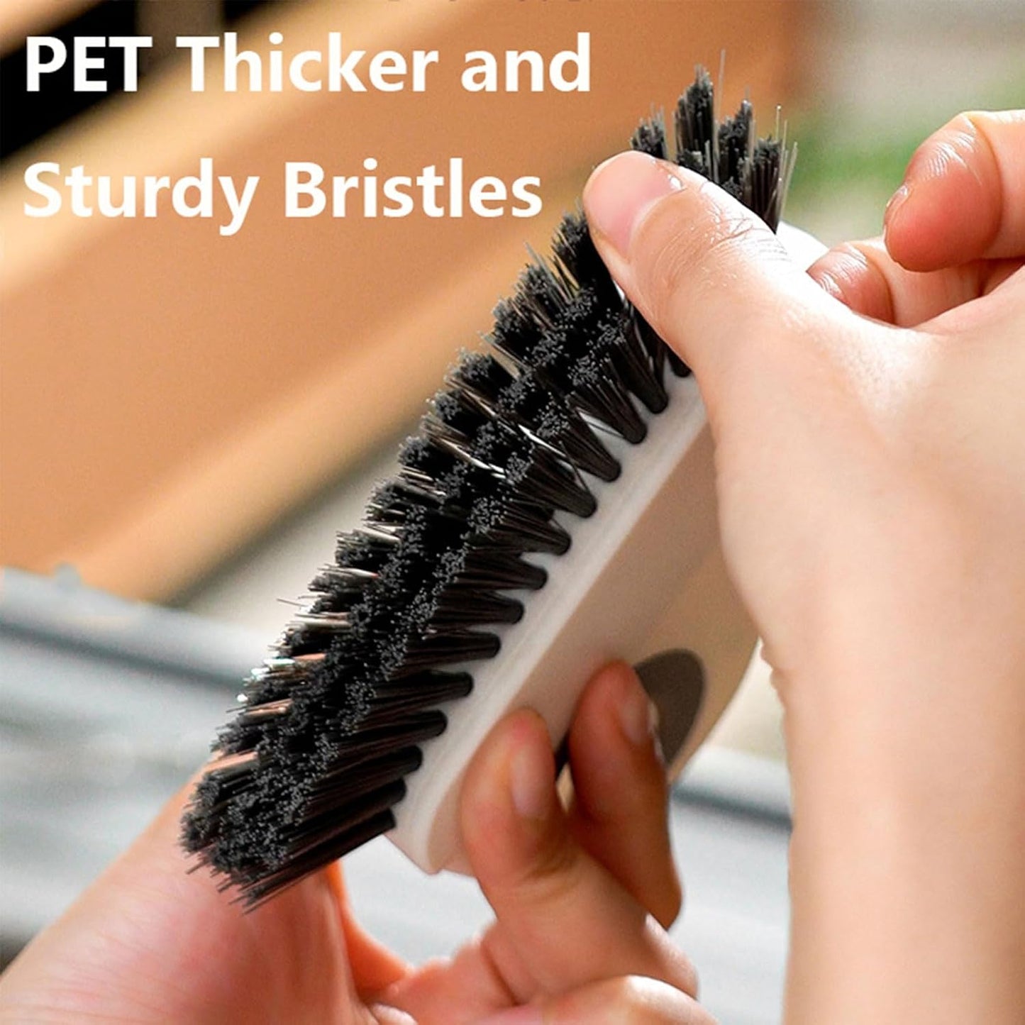 Groove Cleaning Brush 2 in 1 Grout Cleaner Tool Grip Brush Hard Bristle Crevice Cleaning Brush for Sliding Door Track, Window Sill, Window Seal
