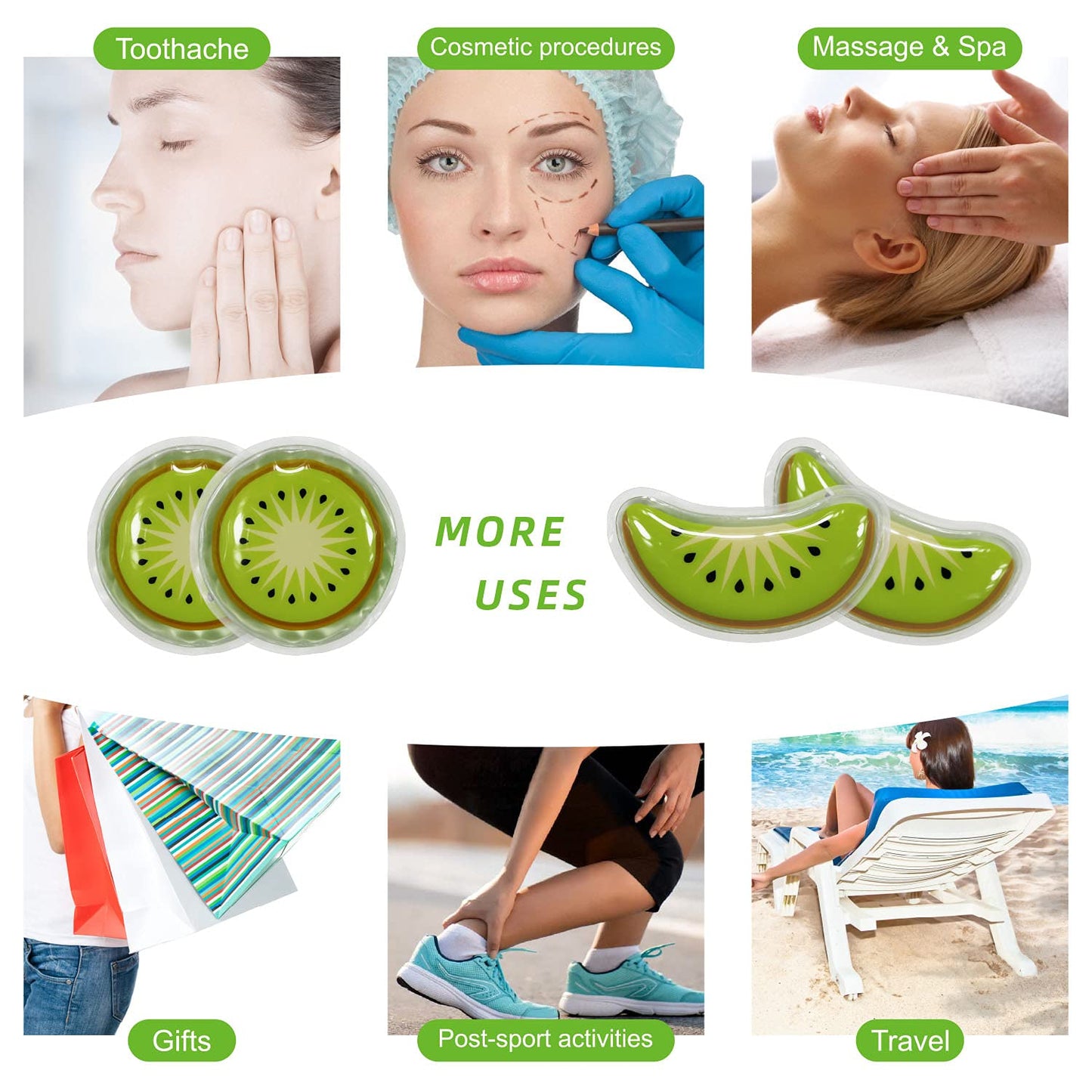 ZNÖCUETÖD Gel Ice Pack Reusable Cooling Eye Pads and Under Eye Patches,Eye Hot Cold Treatment Pack for Redness,Pain Relief and Eye Relax