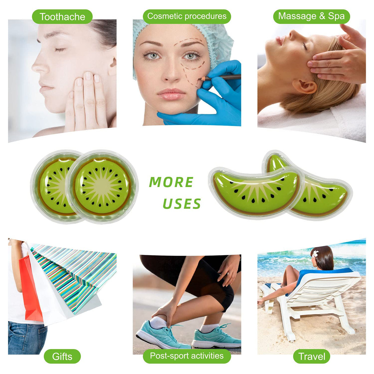 ZNÖCUETÖD Gel Ice Pack Reusable Cooling Eye Pads and Under Eye Patches