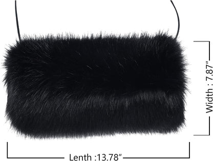 LA CARRIE Faux Fur Hand Muffs Women Winter Warmer Fuzzy Pouch Furry Plush Muffler Wedding Girl Kids Elegant Luxury Chic