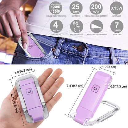 LUXSWAY USB Rechargeable Book Light for Reading,Small Book Reading Light in Bed,Clip On Bookmark Kids Light for Bed,Brightness Adjustable for Eye Care,2 4000K and 2 1550K LEDs for Bookworms