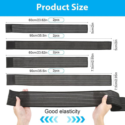 8Pcs Ice Pack Straps, 4 Sizes Elastic Hot Cold Therapy Strap | Adjustable Ice Pack Holder,Ice Belt Extender for Arm,Wrist,Elbow,Ankle Shoulder,Waist,Hip,Thigh,Calf, Hook and Loop Closure