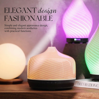 Porseme 500ml Glass Essential Oil Diffuser Aromatherapy Ultrasonic Cool Mist Humidifier 15-21 Running Hours Waterless Auto-Off Air Diffusers for Sleeping Yoga Working Spa(Light Blue)