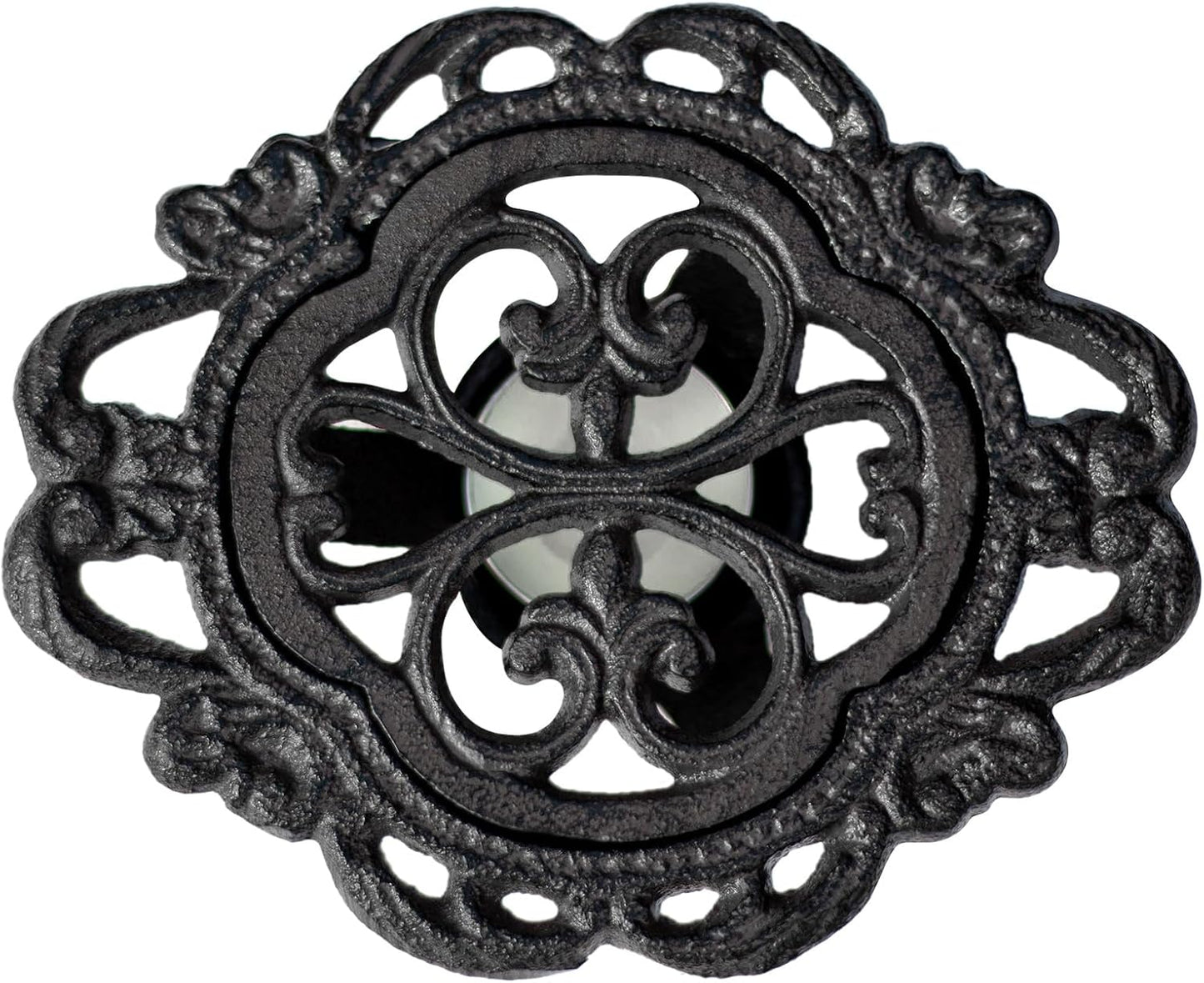 6.1 Inches Cast Iron Teapot Warmer Dish Cups Trivet,Flower-Shaped Design with Tealight Holder - Heavy Duty & Decorative Candle Holder Stands for Heat Food Coffee Milk or Tea