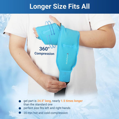 Comfytemp Wrist Ice Pack Wrap Carpal Tunnel Relief Wrist Brace, 2 Packs