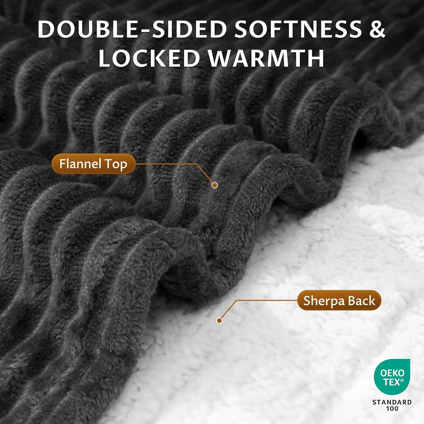 Heated Throw Blanket, 5 Heat Levels, 3 Hours Auto-Off, White | ETL & FCC certified, 50" × 60", OEKO-TEX fabric, machine washable, 100W low energy