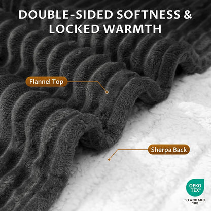 Heated Throw Blanket, 5 Heat Levels, 3 Hours Auto-Off, White | ETL & FCC certified, 50" × 60", OEKO-TEX fabric, machine washable, 100W low energy