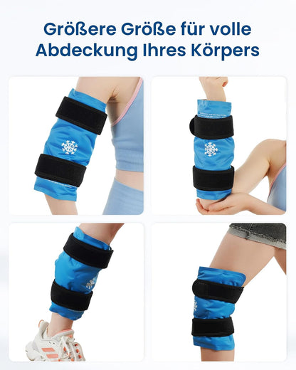 2 Ice Packs for Injuries Reusable, Cold and Hot Packs for Injuries, Joint Pain, Muscle Soreness, and Body Inflammation, Adjustable Ice Packs Wraps for Knees, Back, Shoulders, Arms, and Legs