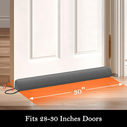 Door Draft Stopper with Removable Washable Cover, 38", Black | Weighted Gap Filler, Blocks Hot and Cold Air, All-Season Seal, Easy Install, Noise & Wind Blocker, Home Essentials