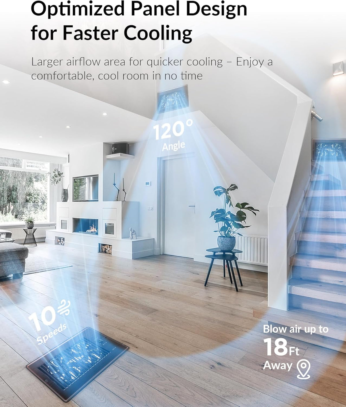 Howeall 4" x 10" Super Quiet Register Booster Fan - Upgrade Smart Register Vent with Ionizer and Dual Intelligent Thermostat Control - Heating Cooling Vent Fan Booster - Charleston Design (ORB)