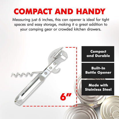 Chef Craft Select Can Opener with Tapper, 6.5 inches in length, Nickle Plated