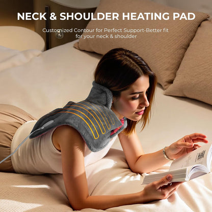 VAAGHANM Heating Pad: Electric Weighted Instant Heat Pad for Neck & Shoulders & Back -6 Heat Options & 6 Auto Timer Mode -for Office/Home/Post-Workout