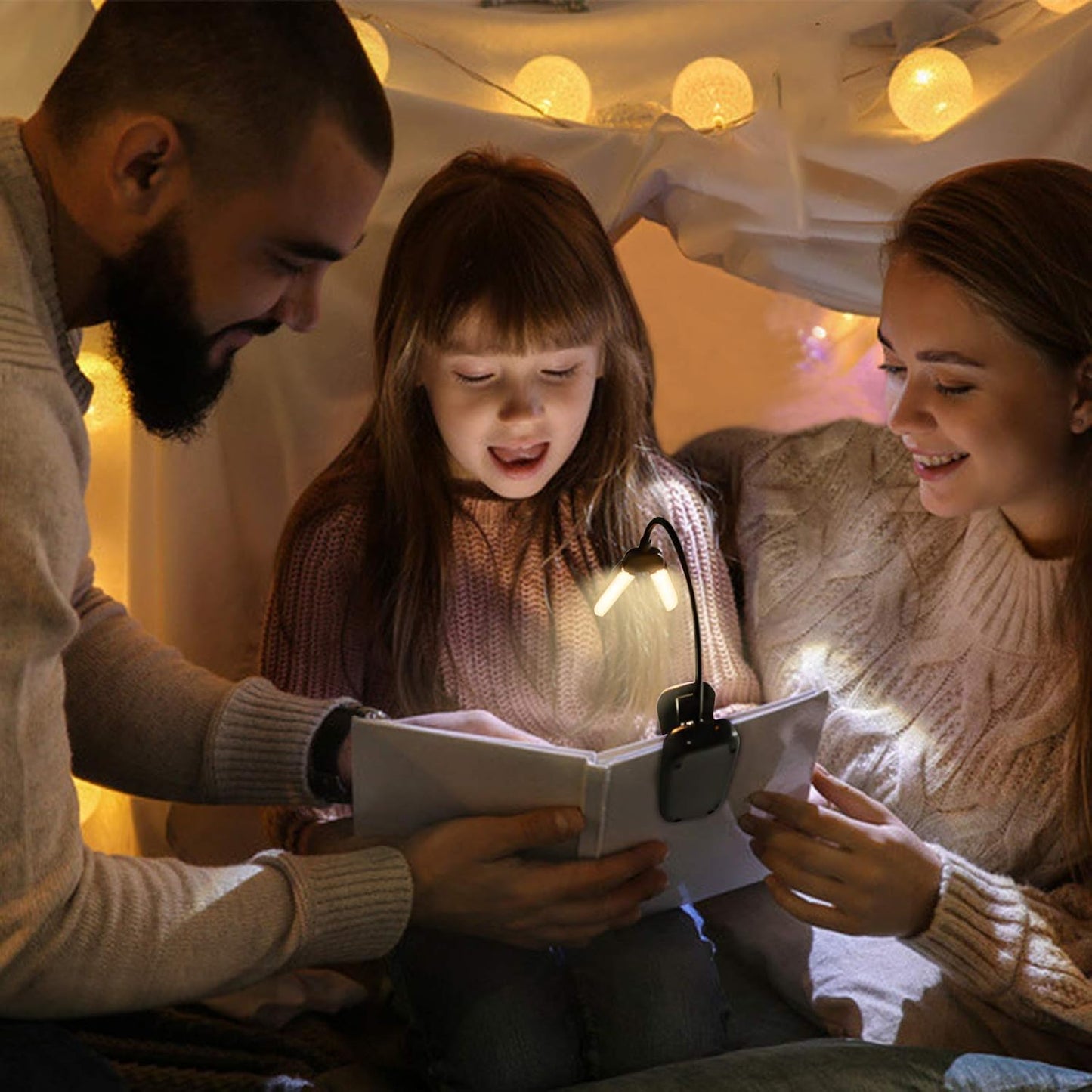 Vekkia 14 LED Rechargeable Book Light for Reading at Night | Eye-Care Reading Light for Books in Bed/180° Adjustable, Clip on Lamp/3 Color Temperatures, Lightweight