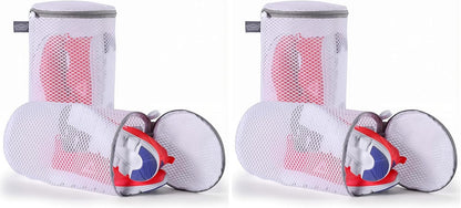 Shoe Washing Machine Bag, Laundry Bag for Sneakers, Orange, 7x15 | Bag to Wash Shoes in Washer and Dryer, for Tennis, Footwear, Trainers, Slippers, Prevent Tangling, Honeycomb Mesh