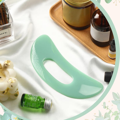 BBTO Gua Sha Massage Tool with Handle Resin Massage Tools Lymphatic Drainage Massager Body Shaping Gua Sha Tools for Full Body Men Women Birthday Festival Holiday Present (Light Green)
