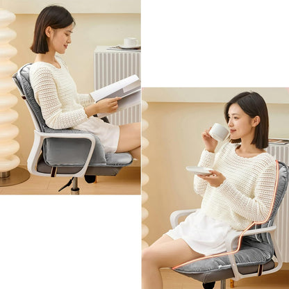 USB Heated Seat Pad Cushion for Office Chair | 3 Heat Levels, Time Setting | Large Heating Area Heated Seat Pad Cover with Lumbar support for Home & Office, Wheelchair(Dark Pink)