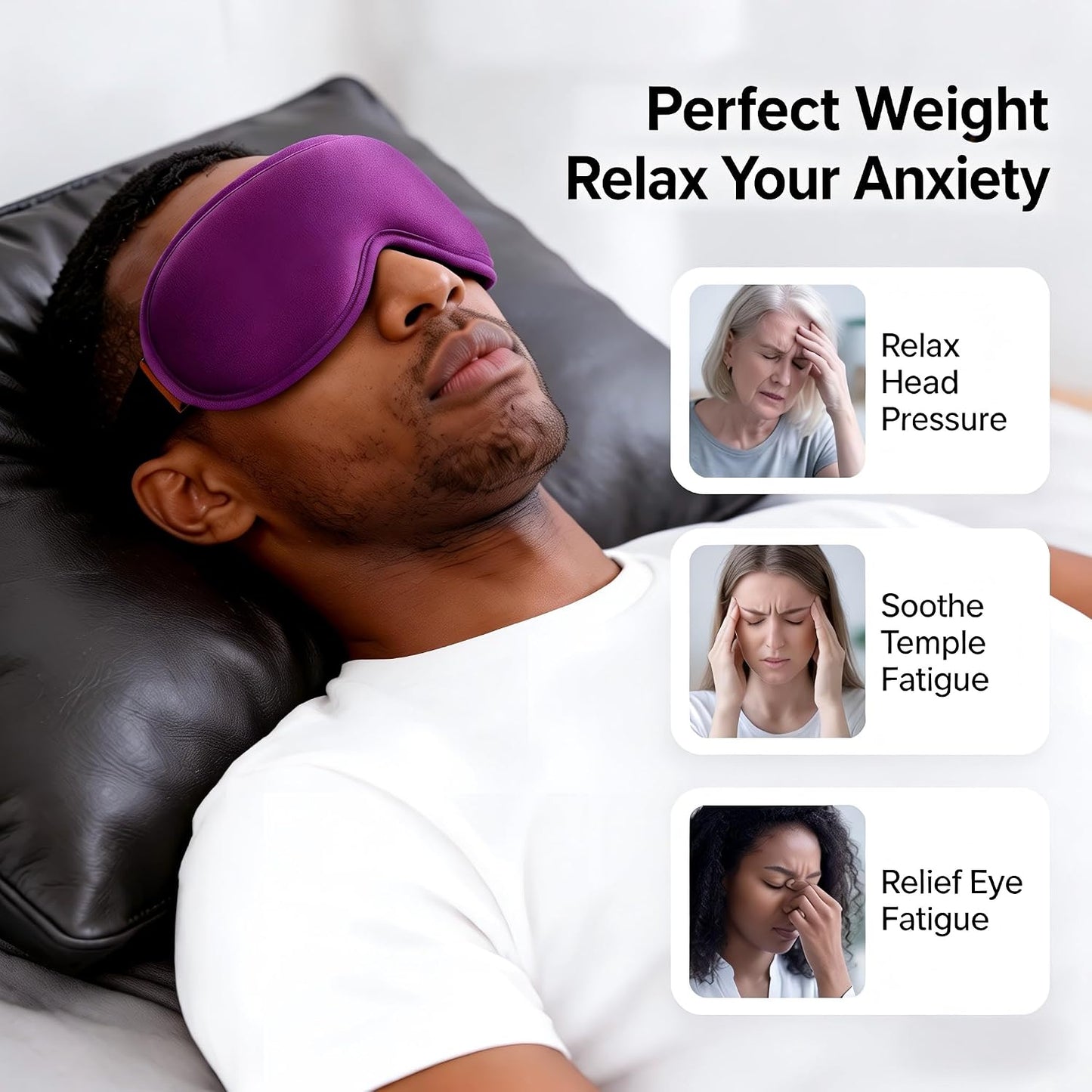 3D Cooling Gel Weighted Eye Mask for Sleeping, 100% Blackout Sleep Mask | FSA Eligible Items HSA, 6oz Gel-Weighted, No Eye Pressure, Cold Relief for Puffy Eyes, Migraines, After Surgery & Travel Gift