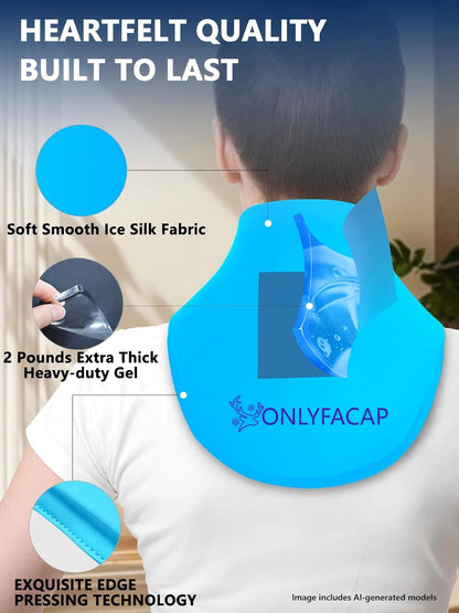 Flexible Neck Ice Pack Wrap,Gel Cold Therapy for Pain Relief | reusable,cool ice silk,stays cold 20 to 30 mins,dual hot & cold,hands-free, Ideas for tech neck, office workers and injuries