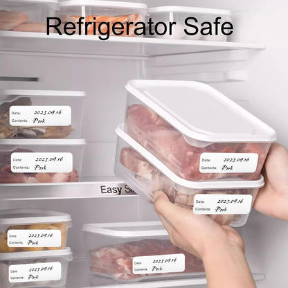 Hitefu 500 Pcs 1x3 Inch Freezer Labels, Removable No Residue Food Storage Containers Labels for Food Containers, Mason Jars & Kitchen Storage, Oil & Water Resistance