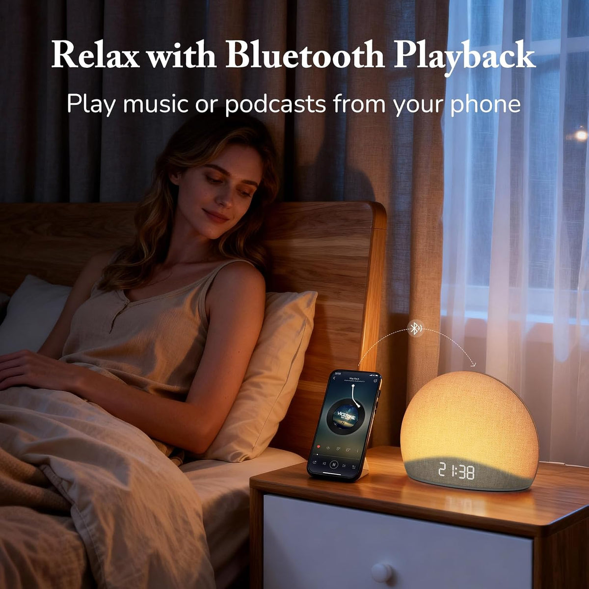 HOUSBAY Sunrise Alarm Clock with Bluetooth Speaker & Radio