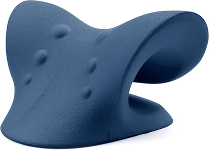 RESTCLOUD Neck and Shoulder Relaxer, Cervical Traction Device for TMJ Pain Relief and Cervical Spine Alignment, Chiropractic Pillow Neck Stretcher (Blue)
