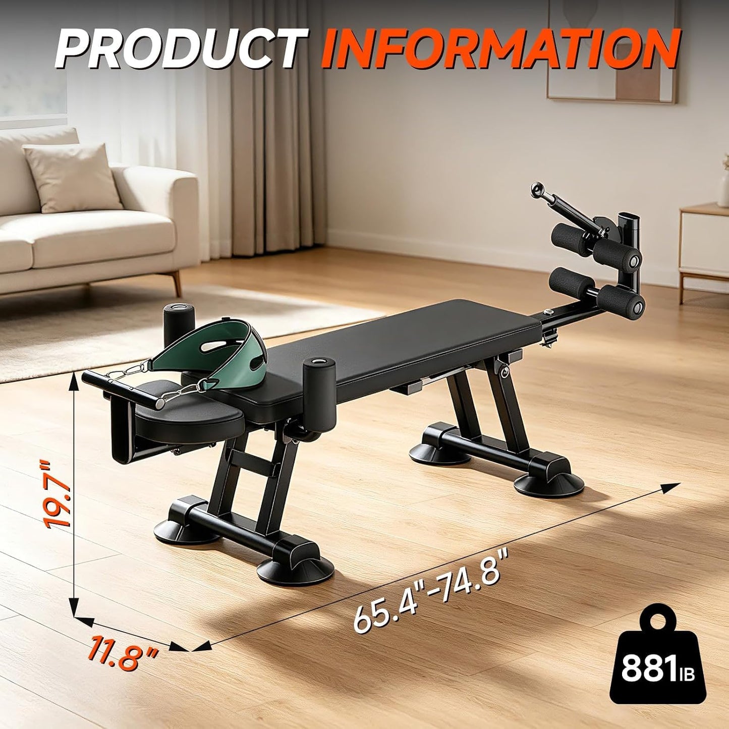 Fitness Full Body Traction Table, Massage Cervical Traction Bench & Lumbar Traction Bed, Home Stretch Decompression Machine for Tension Relief, Lumbar Stretching