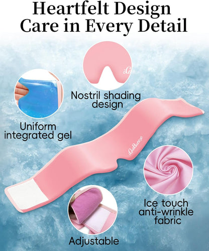 Cooling Eye Mask for Puffy Eyes, FSA Eligible HSA, Headache and Migraine Relief Gel Eye Mask, for Headache, Puffiness, Eye Strain, Reusable Face Ice Pack for Post-Surgery Care, Deep Blue