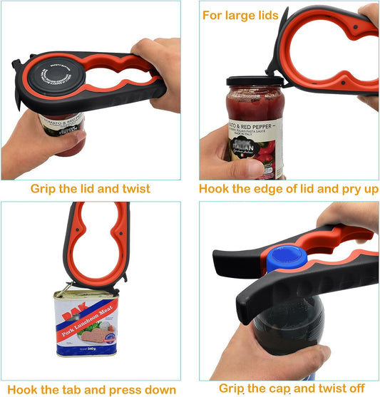 Otstar Jar Opener & Bottle Opener for Weak Hands, Seniors with Arthritis, | Adjustable Lid Opener Effortlessly Opens Jars, Bottles & Pop-Top Cans, Great for Senior Parents, Grandparents, or Loved Ones
