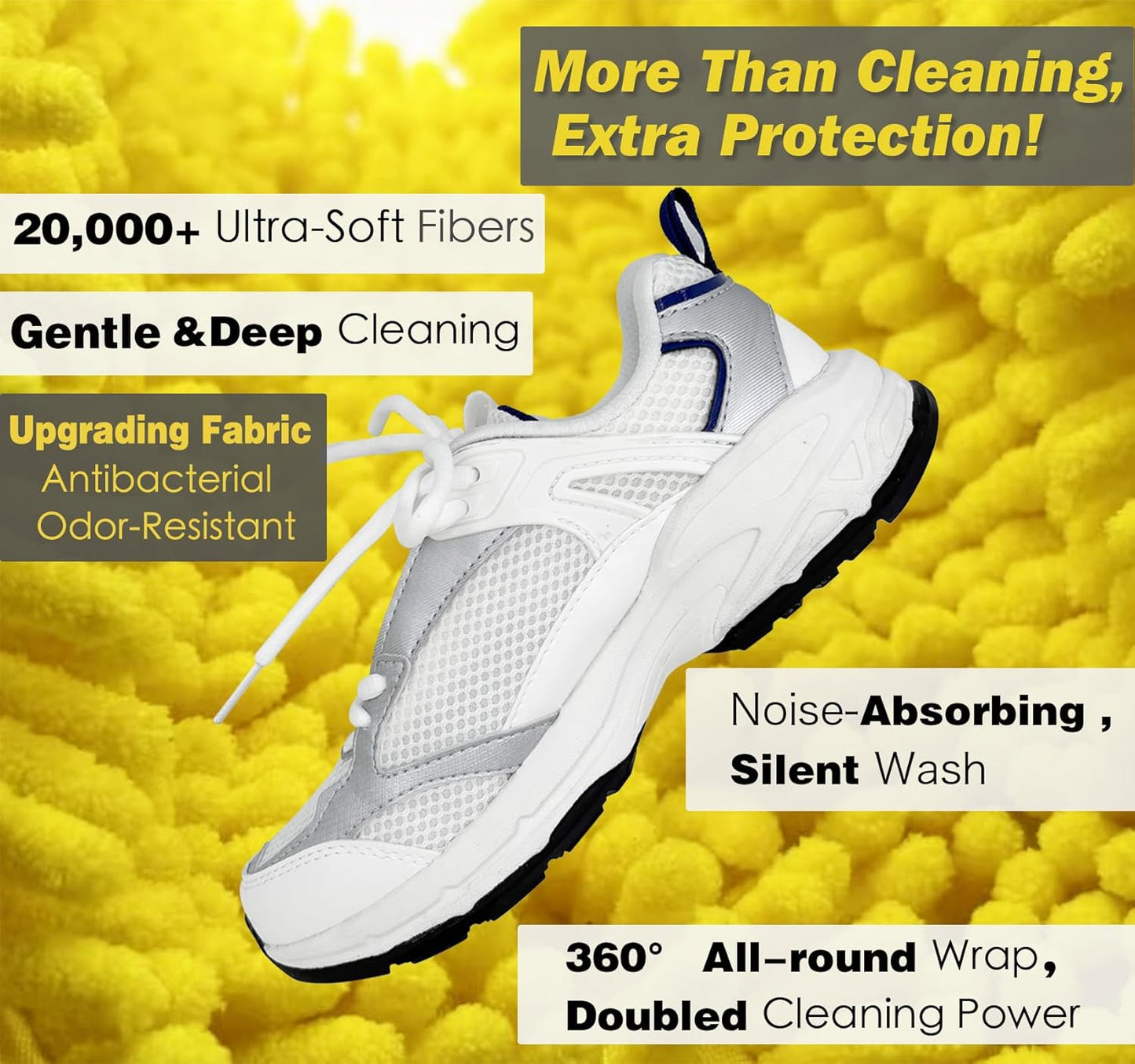 Shoe Washing Machine Bag,Laundry Shoe Bag for Washer and Dryer,Reusable Shoe Cleaning Bag for Sneakers,Tennis Shoes,With Self-locking Zipper, Microfiber Inside,Include Shoe Bag (Pro Grey - 1 Pack)